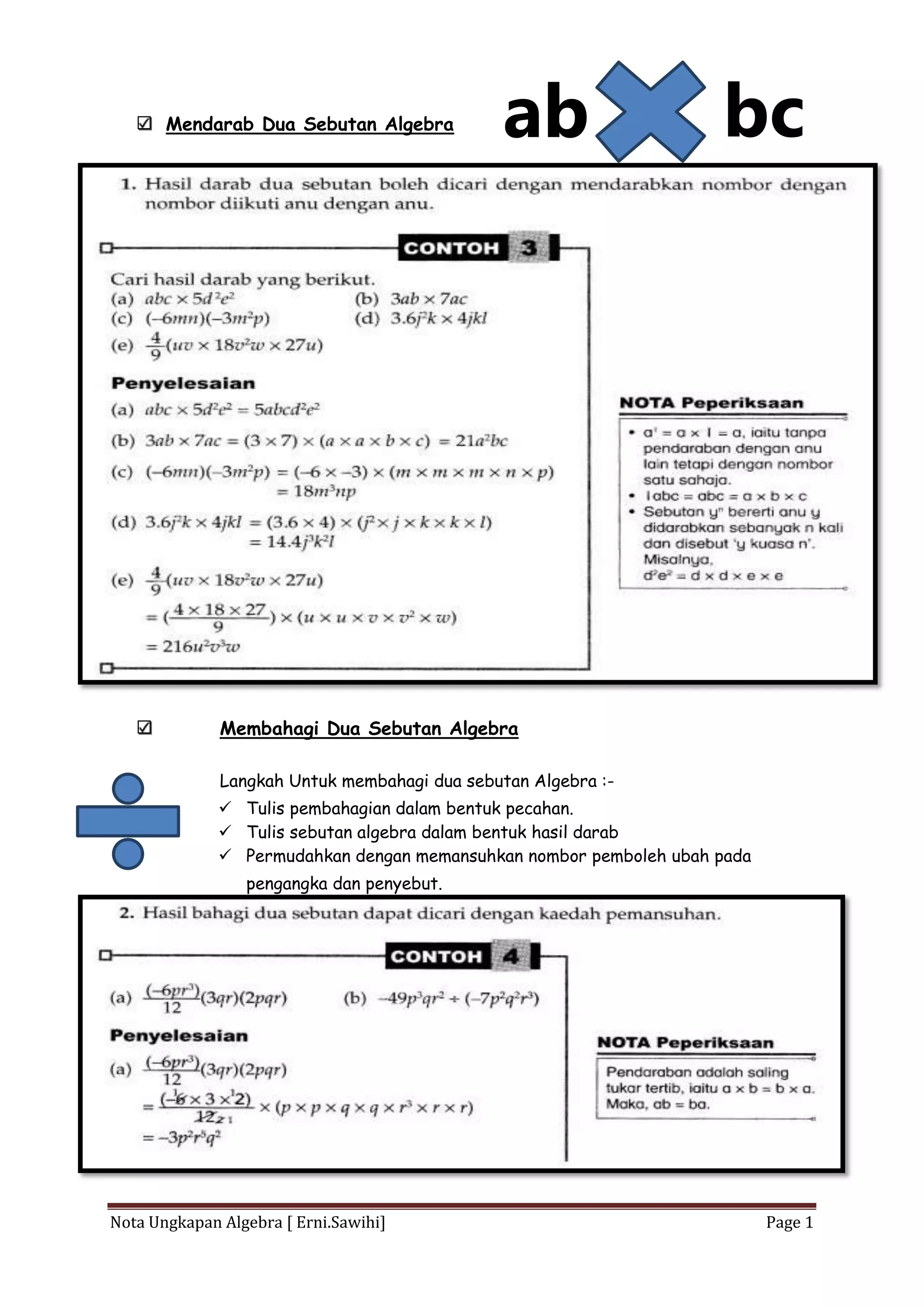 Mendarab dua sebutan algebra | DOCX