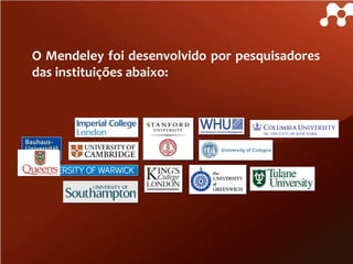 O Mendeley foi desenvolvido por pesquisadores
das instituições abaixo:

 