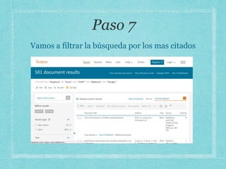 Vamos a filtrar la búsqueda por los mas citados
 