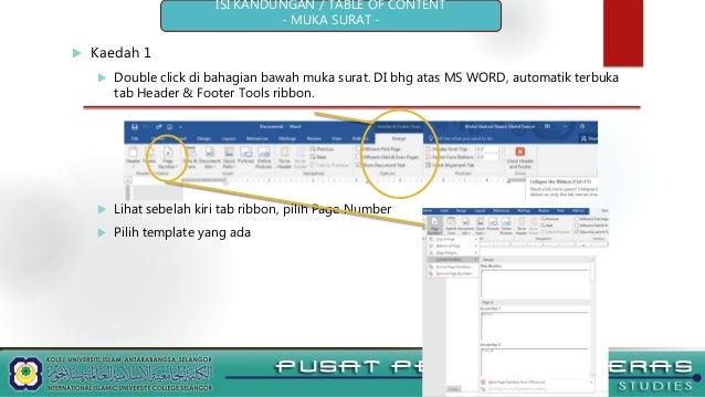 Cara Membuat Nombor Muka Surat Dalam Microsoft Words