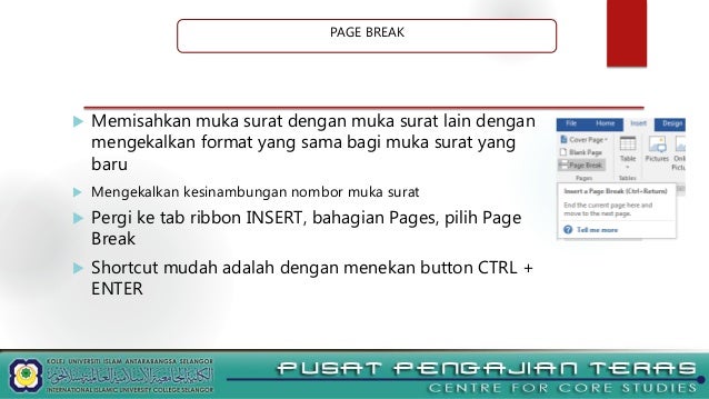 Cara Letak Muka Surat Di Microsoft Word