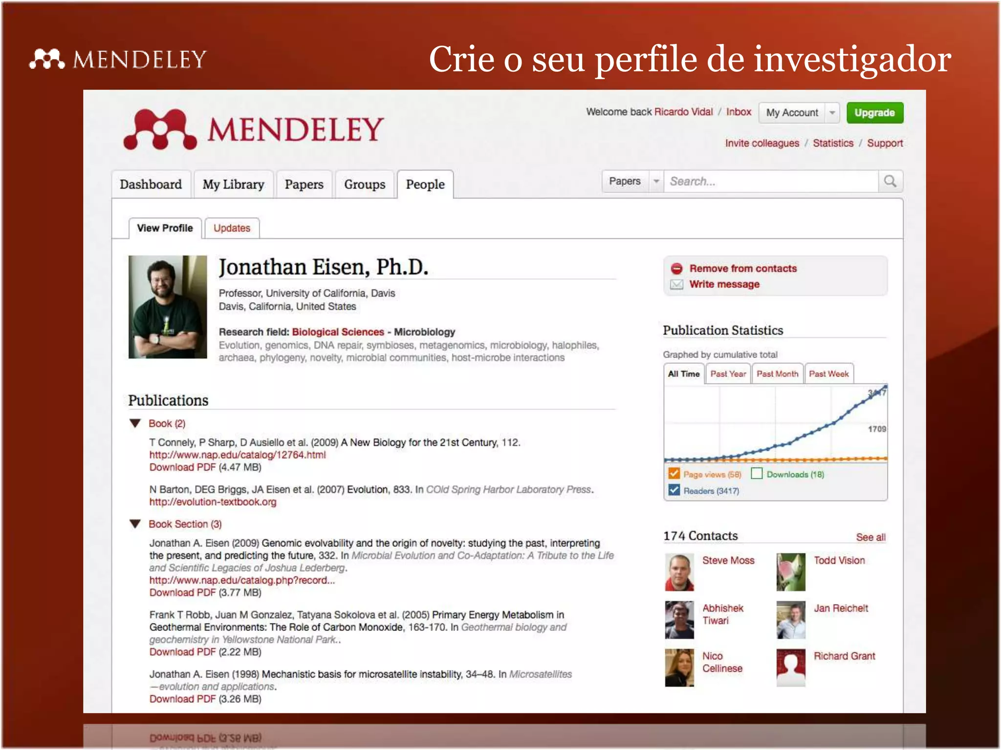 Crie o seu perfile de investigador
 