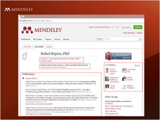 Mendeley teaching-presentations Spanish / Presentación de Mendeley en Castellano / Español