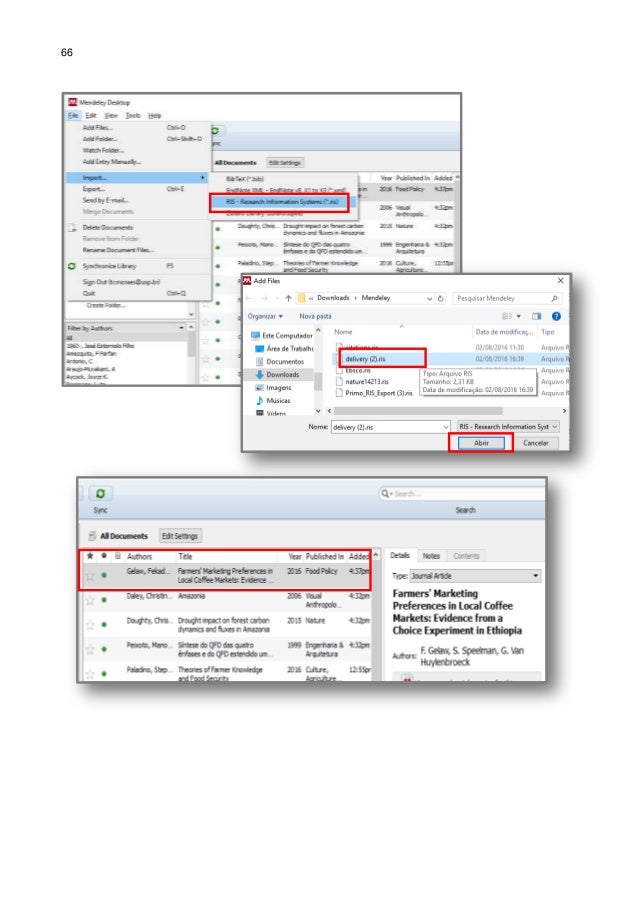 Mendeley manual do usuário