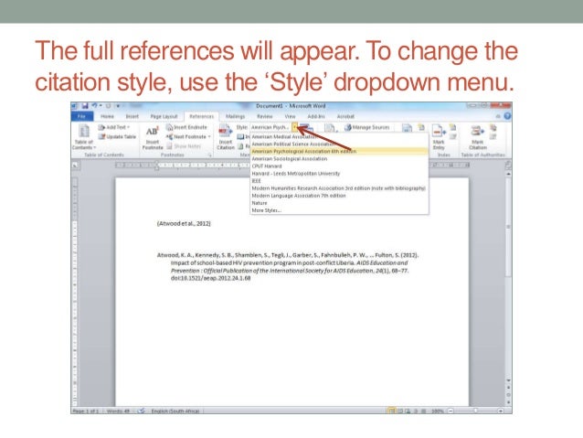 Mendeley and MS Word