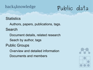 Public data Statistics Authors, papers, publications, tags. Search Document details, related research