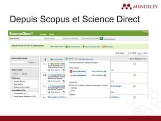 Depuis Scopus et Science Direct
 