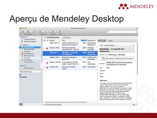 Aperçu de Mendeley Desktop
 