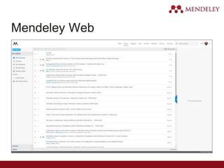 Mendeley Web
 