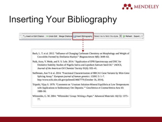 Inserting Your Bibliography
 