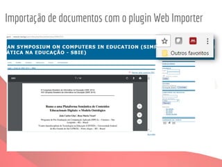Importação de documentos com o plugin Web Importer
 