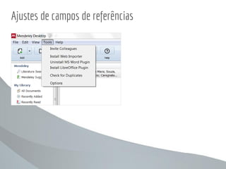 Ajustes de campos de referências
 