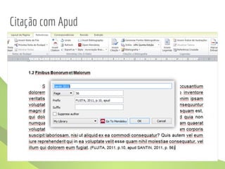 Citação com Apud
 