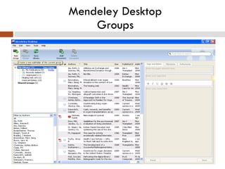   Mendeley Desktop  Groups 