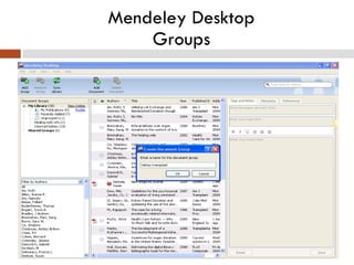   Mendeley Desktop  Groups 
