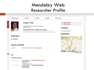 Mendeley Web Researcher Profile 
