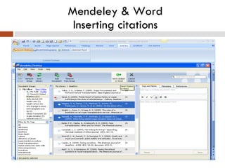 Mendeley & Word Inserting citations 