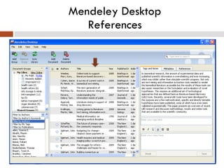 Mendeley Desktop References 
