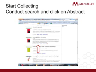 Start Collecting
Conduct search and click on Abstract
 