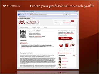 Create your professional research profile 