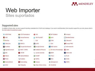 Web Importer
Sites suportados
 
