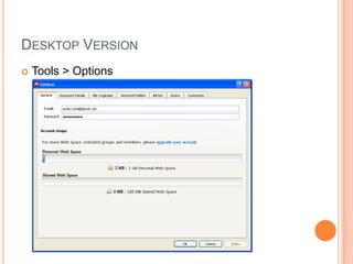 DESKTOP VERSION


Tools > Options

 