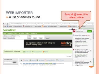 WEB IMPORTER


A list of articles found

Save all @ select the
related article

 