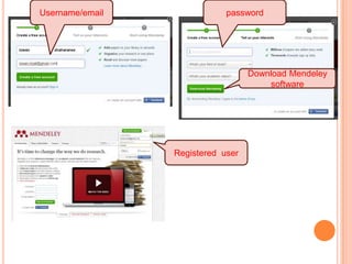 Username/email

password

Download Mendeley
software

Registered user

 