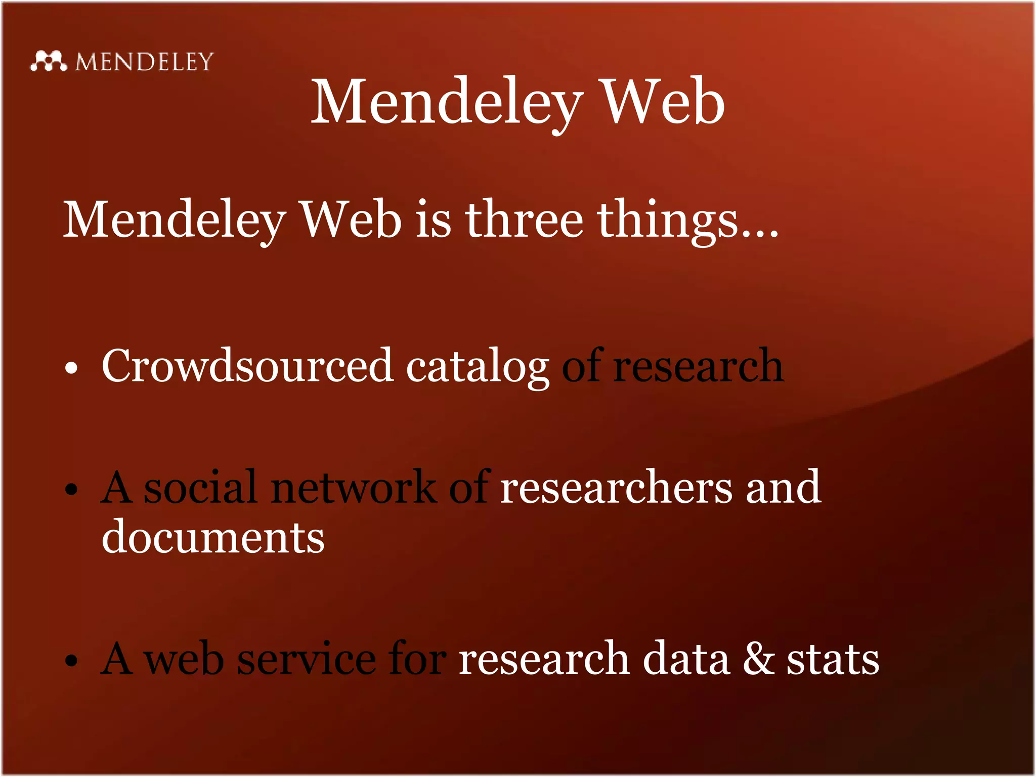 Mendeley Presentation PDF