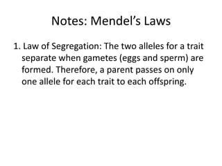 Mendels laws | PPTX