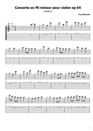 Mendelssohn  concerto pour violon n°2 en mi 1é mouvement