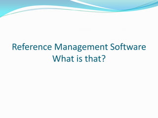 Reference Manger Mendeley Desktop Reference Manager | PDF