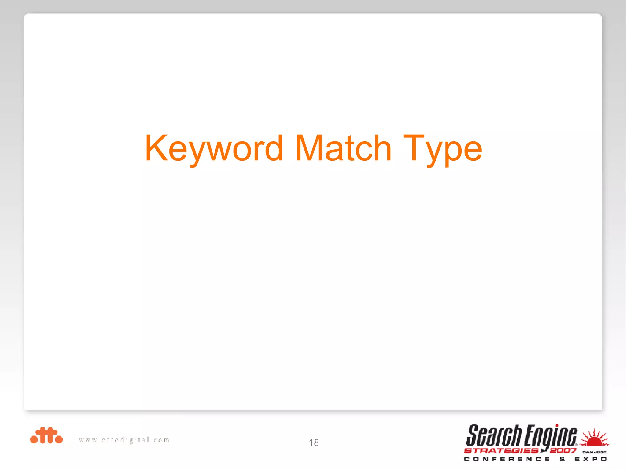 Keyword Match Type 