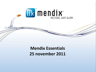Mendix Essentials
    25 november 2011


1
 