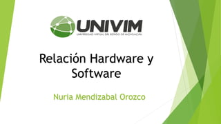Relación Hardware y
Software
Nuria Mendizabal Orozco
 
