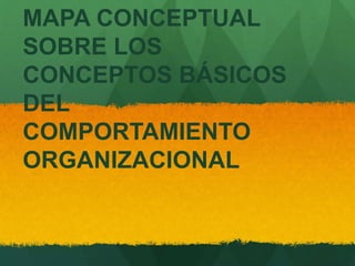 MAPA CONCEPTUAL
SOBRE LOS
CONCEPTOS BÁSICOS
DEL
COMPORTAMIENTO
ORGANIZACIONAL
 