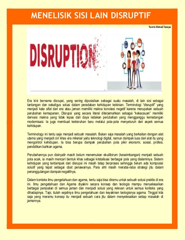 Menelisik Sisi Lain Disruptif