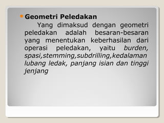 Menentukan lokasi pemboran dan peledakan | PPT