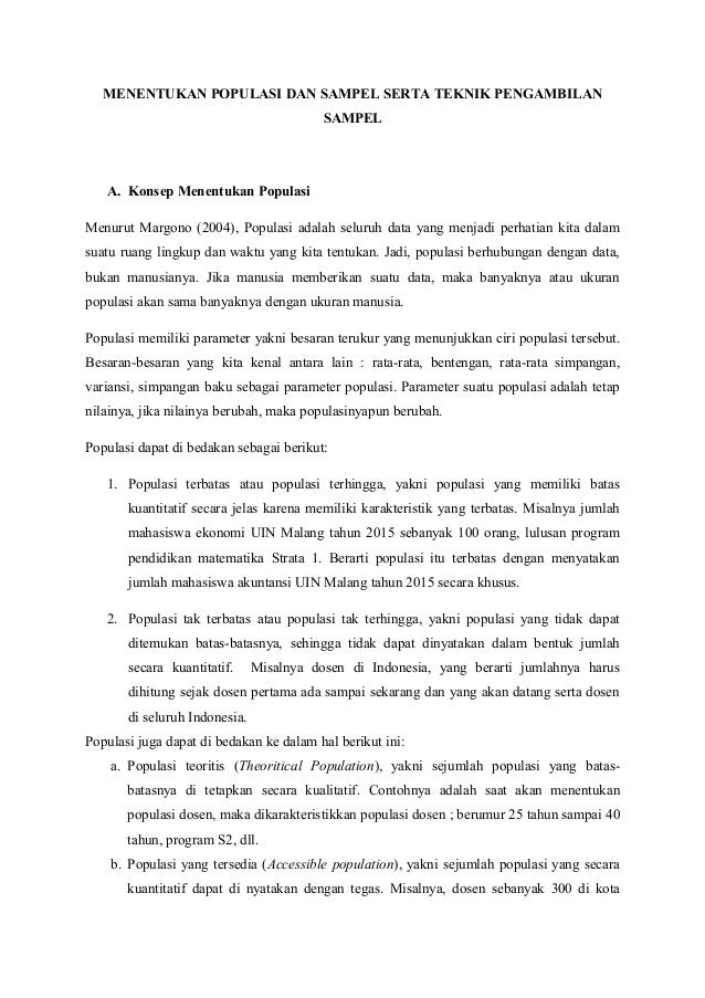Menentukan Populasi Dan Sampel Serta Teknik Pengambilan Sampel
