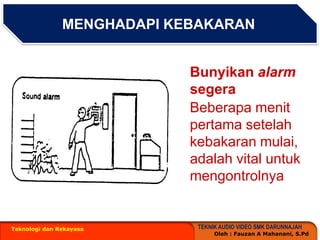 MENGHADAPI KEBAKARANTeknologi dan RekayasaBunyikanalarmsegeraBeberapamenitpertamasetelahkebakaranmulai, adalah vital untukmengontrolnya