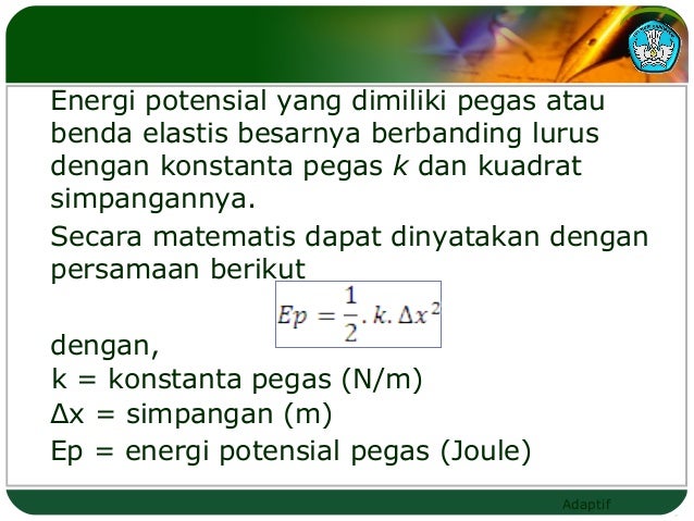 Contoh Soal Fisika Energi Potensial Pegas