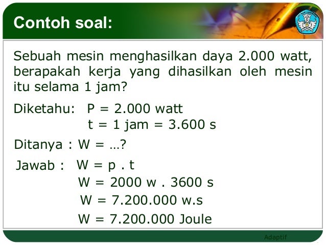 Fisika Materi usaha daya dan energi Fisika Materi usaha daya dan energi