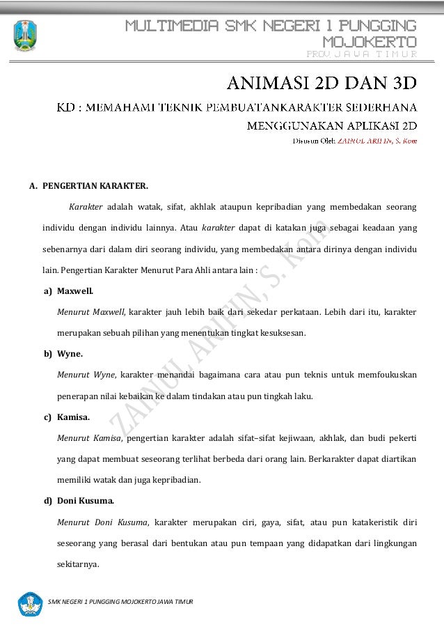  Animasi  2D  dan 3D KD Menerapkan teknik  pembuatan  