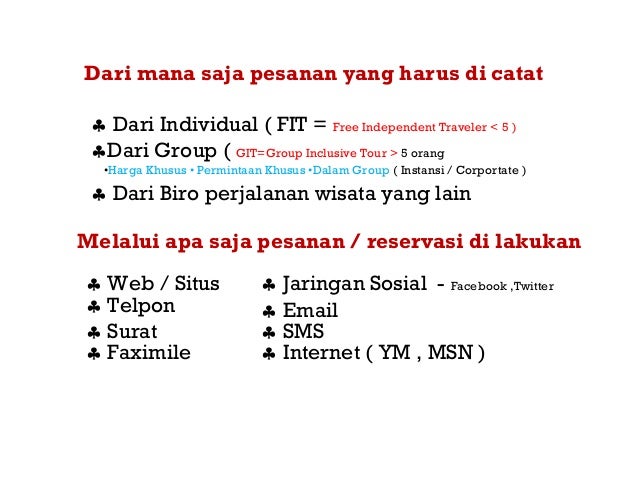 Menerima dan memproses reservasi