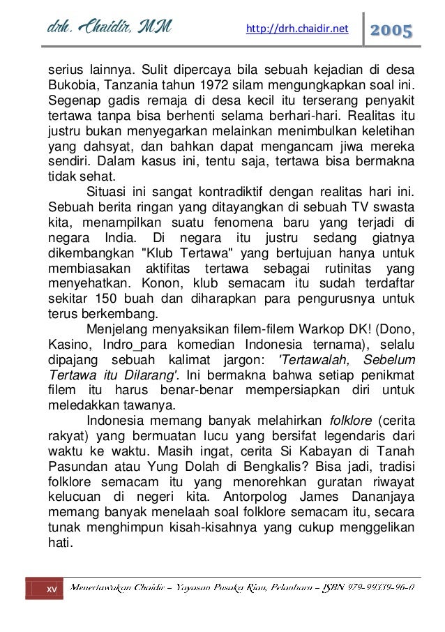 Menertawakan chaidir