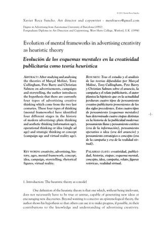 Menfraevo. Evolution of mental frameworks in advertising creativity as heuristic theory.