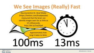 @MarketingBuddy • #CMWorld@BuddyScalera • #amanj
We See Images (Really) Fast
13ms100ms
Neuroscientist Dr. Brad Wyble
(http...