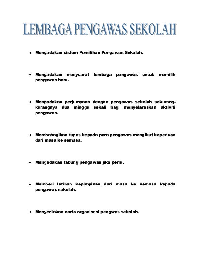 Mengadakan Sistem Pemilihan Pengawas Sekolah