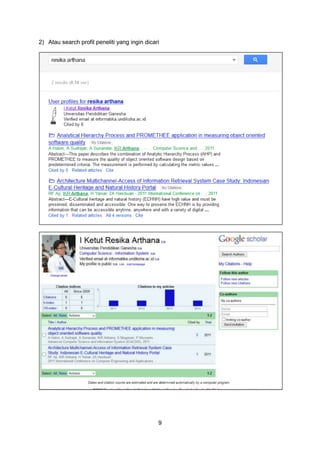 9
2) Atau search profil peneliti yang ingin dicari
 