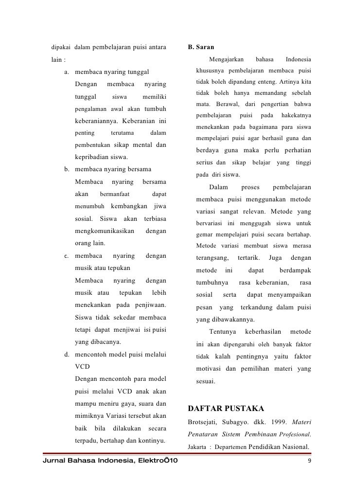 Metode Yang Digunakan Dalam Membaca Puisi KT Puisi